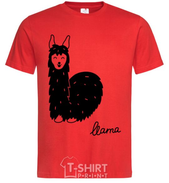 Men's T-Shirt Happy Llama red фото