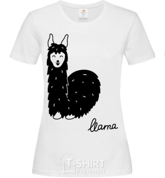 Женская футболка Happy Llama Белый фото
