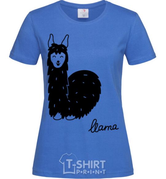 Женская футболка Happy Llama Ярко-синий фото