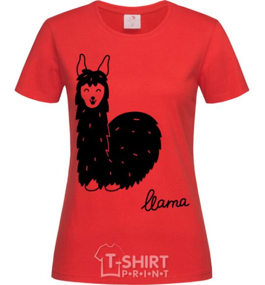 Женская футболка Happy Llama Красный фото