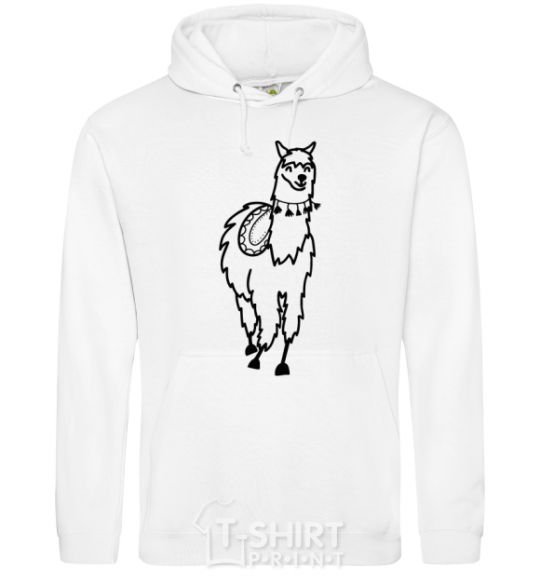 Men`s hoodie The llama's coming White фото