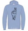 Men`s hoodie The llama's coming sky-blue фото