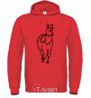 Men`s hoodie The llama's coming bright-red фото