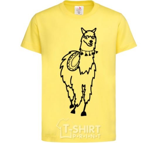 Kids T-shirt The llama's coming cornsilk фото