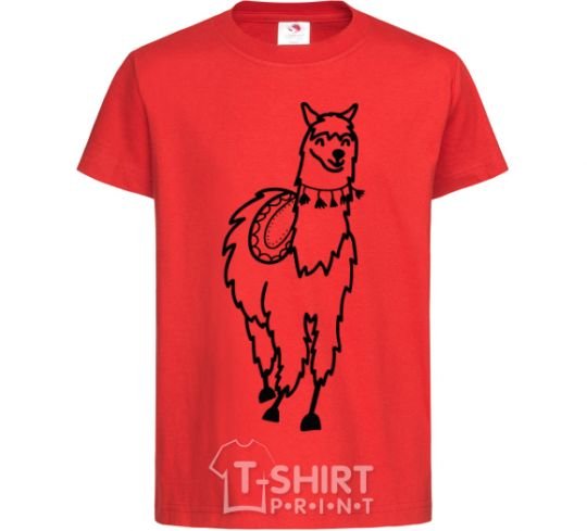 Kids T-shirt The llama's coming red фото