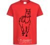 Kids T-shirt The llama's coming red фото