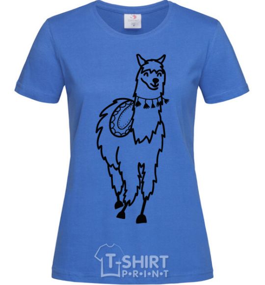Women's T-shirt The llama's coming royal-blue фото