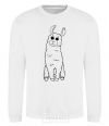 Sweatshirt A llama with big eyes White фото