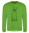 Sweatshirt A llama with big eyes orchid-green фото