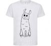 Kids T-shirt A llama with big eyes White фото