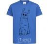 Kids T-shirt A llama with big eyes royal-blue фото