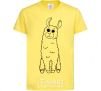 Kids T-shirt A llama with big eyes cornsilk фото