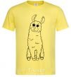 Men's T-Shirt A llama with big eyes cornsilk фото