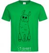 Men's T-Shirt A llama with big eyes kelly-green фото