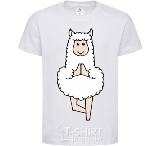 Kids T-shirt Lama yoga White фото