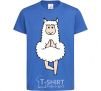 Kids T-shirt Lama yoga royal-blue фото