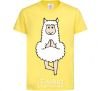 Kids T-shirt Lama yoga cornsilk фото