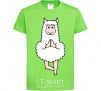 Kids T-shirt Lama yoga orchid-green фото