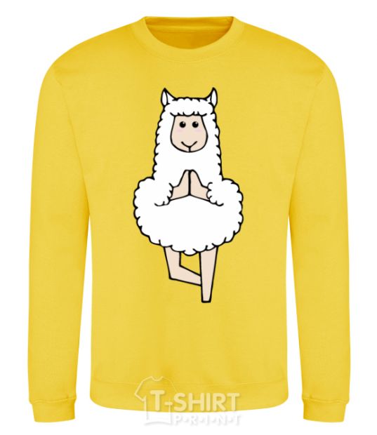 Sweatshirt Lama yoga yellow фото