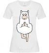 Женская футболка Лама йога Белый фото