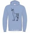 Men`s hoodie Llama diver sky-blue фото