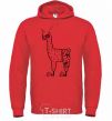 Men`s hoodie Llama diver bright-red фото