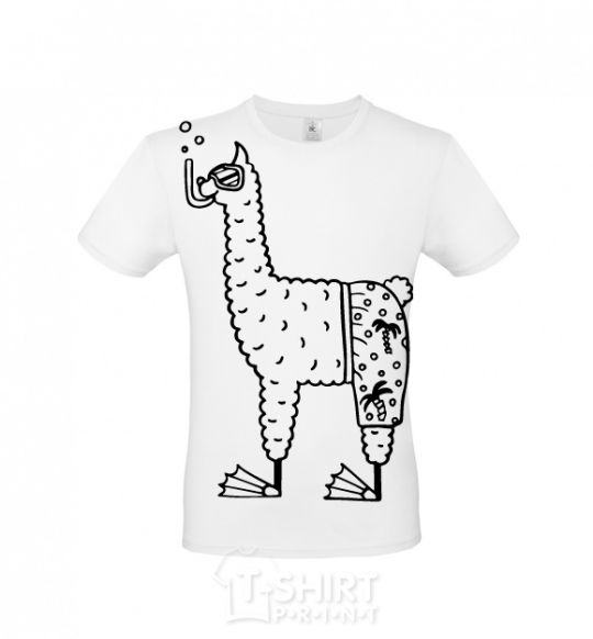 Men's T-Shirt Llama diver White фото