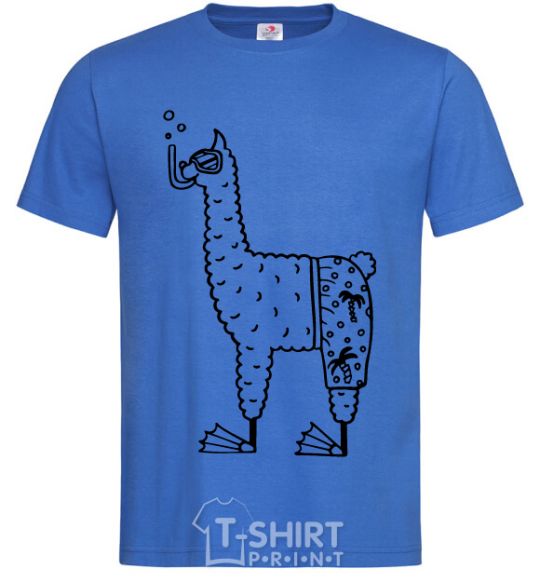 Men's T-Shirt Llama diver royal-blue фото