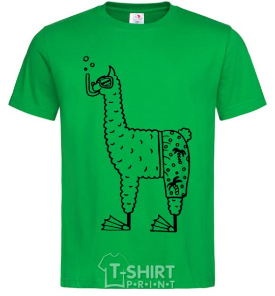 Men's T-Shirt Llama diver kelly-green фото