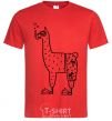 Men's T-Shirt Llama diver red фото