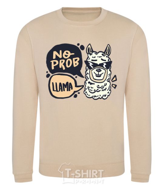 Sweatshirt No prob llama in glasses sand фото