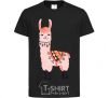 Kids T-shirt Pink llama black фото