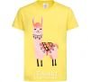 Kids T-shirt Pink llama cornsilk фото