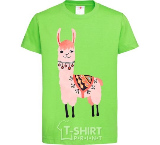 Kids T-shirt Pink llama orchid-green фото