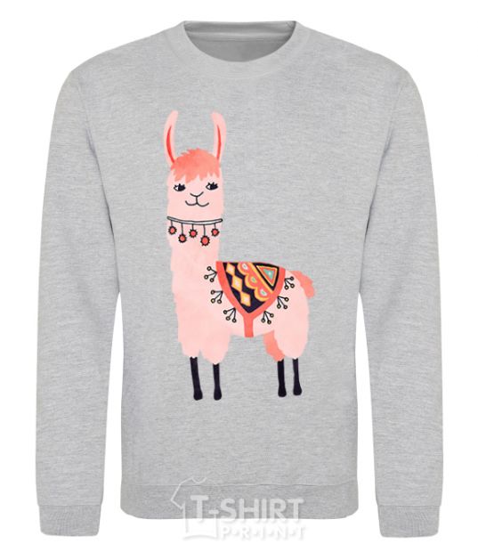 Sweatshirt Pink llama sport-grey фото