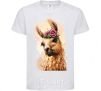 Kids T-shirt A llama in a wreath White фото