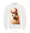 Sweatshirt A llama in a wreath White фото