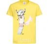 Kids T-shirt A llama with a flower in his teeth. cornsilk фото