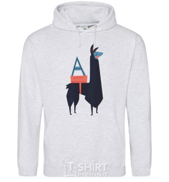 Men`s hoodie A Alpaca sport-grey фото