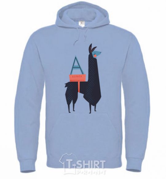 Men`s hoodie A Alpaca sky-blue фото