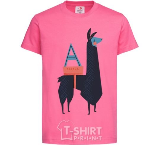 Детская футболка A Alpaca Ярко-розовый фото