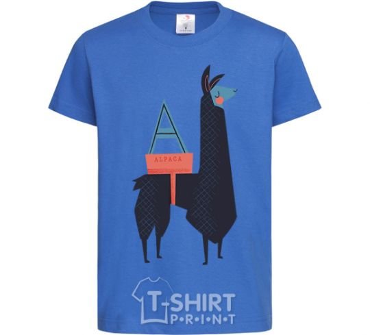 Kids T-shirt A Alpaca royal-blue фото