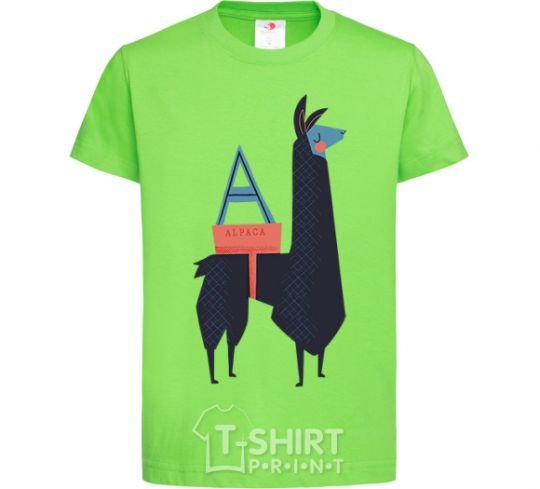 Kids T-shirt A Alpaca orchid-green фото