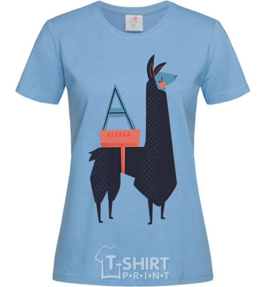 Women's T-shirt A Alpaca sky-blue фото