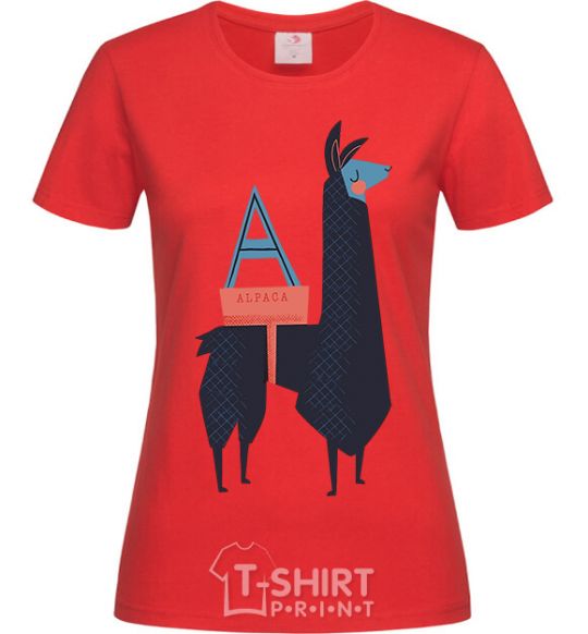 Women's T-shirt A Alpaca red фото