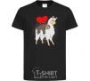 Kids T-shirt A llama and a sloth black фото