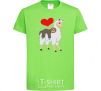 Kids T-shirt A llama and a sloth orchid-green фото