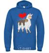 Men`s hoodie A llama and a sloth royal фото