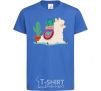 Kids T-shirt Llama moving royal-blue фото