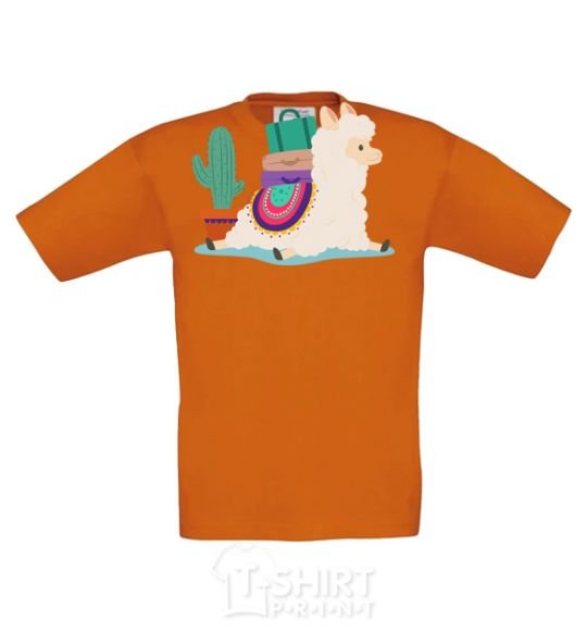 Kids T-shirt Llama moving cornsilk фото